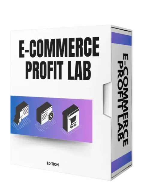 E-commerce Profit Lab packaging with branding and edition details on a white background