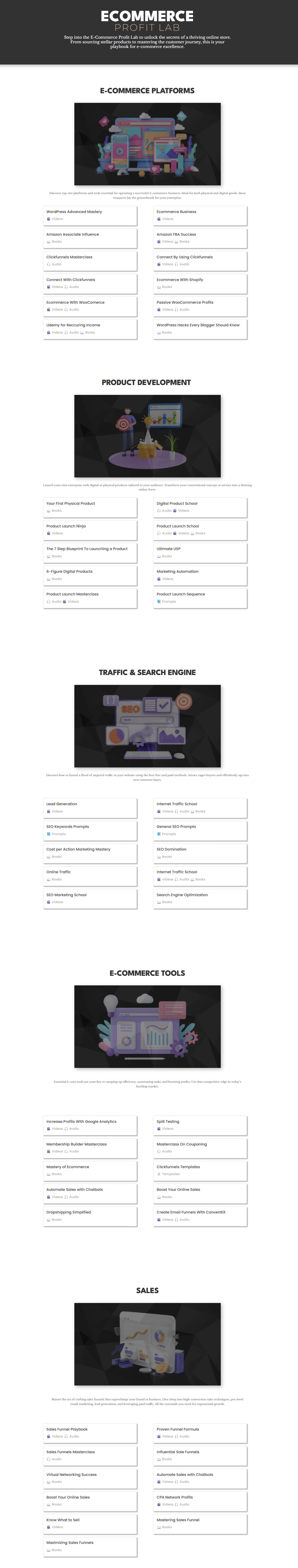 Product listings on an e-commerce website with images and text.