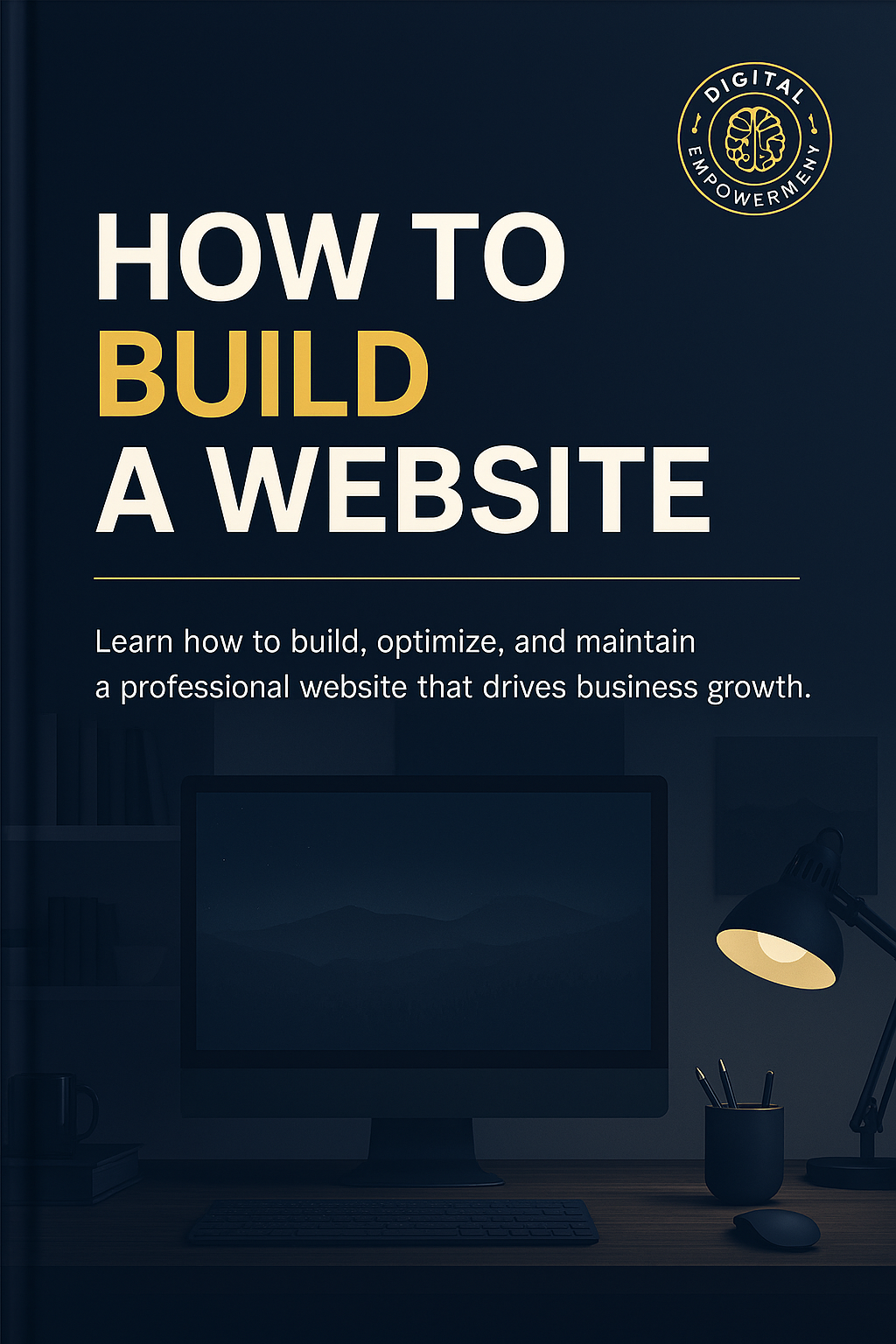 Book cover titled ‘How to Build a Website’ by Digital Empowerment – guide to building, optimizing, and maintaining a professional website for business growth.
